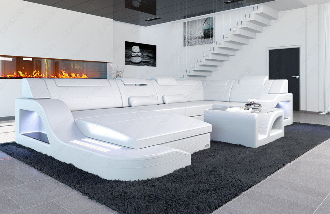 Wohnlandschaft Palermo U-Form in Leder