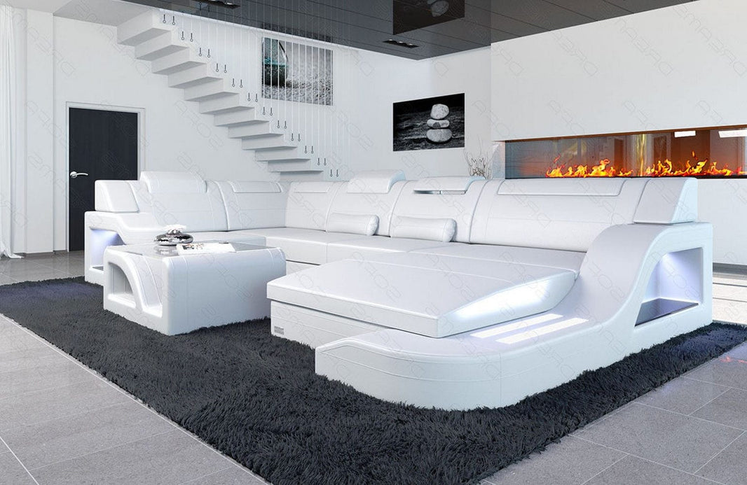 Wohnlandschaft Palermo U-Form in Leder