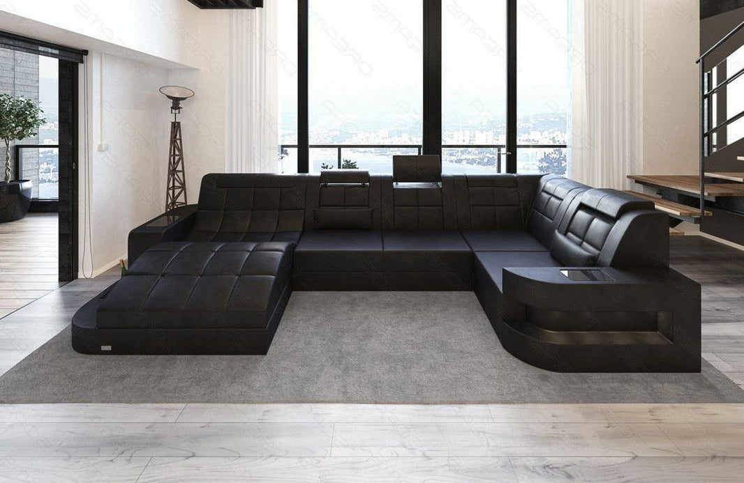 Mini Sofa Relax Wave U-Form in Leder