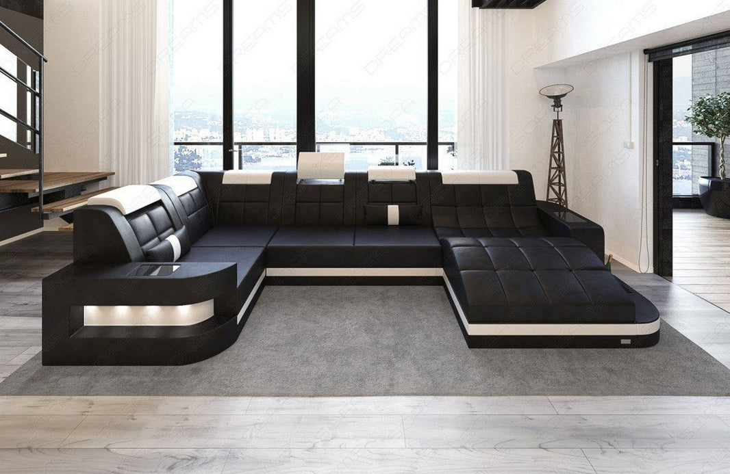 Mini Sofa Relax Wave U-Form in Leder
