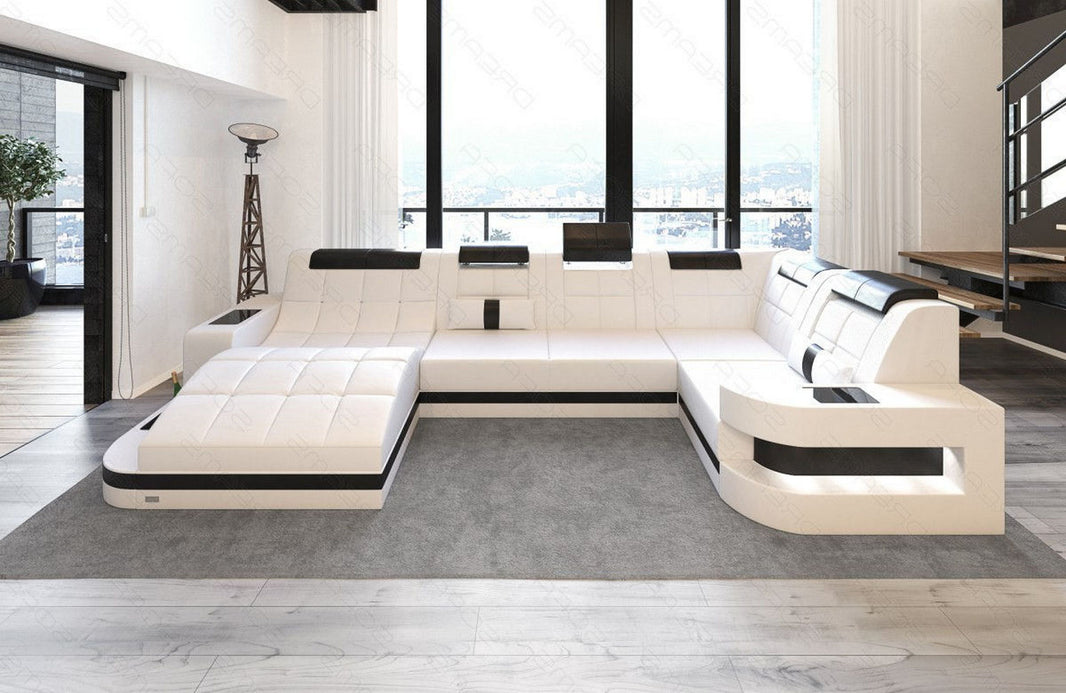 Mini Sofa Relax Wave U-Form in Leder