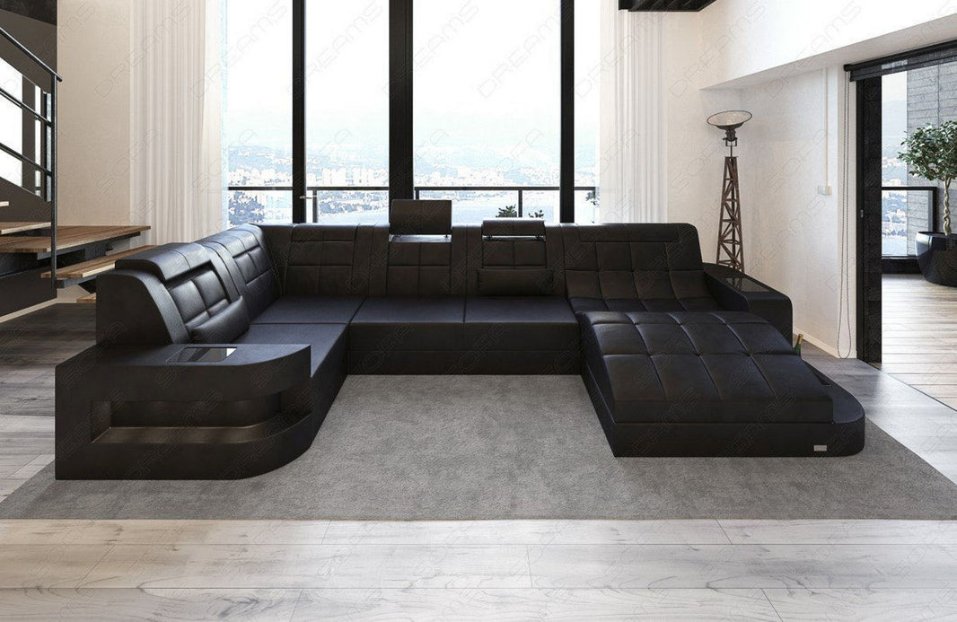 Mini Sofa Relax Wave U-Form in Leder