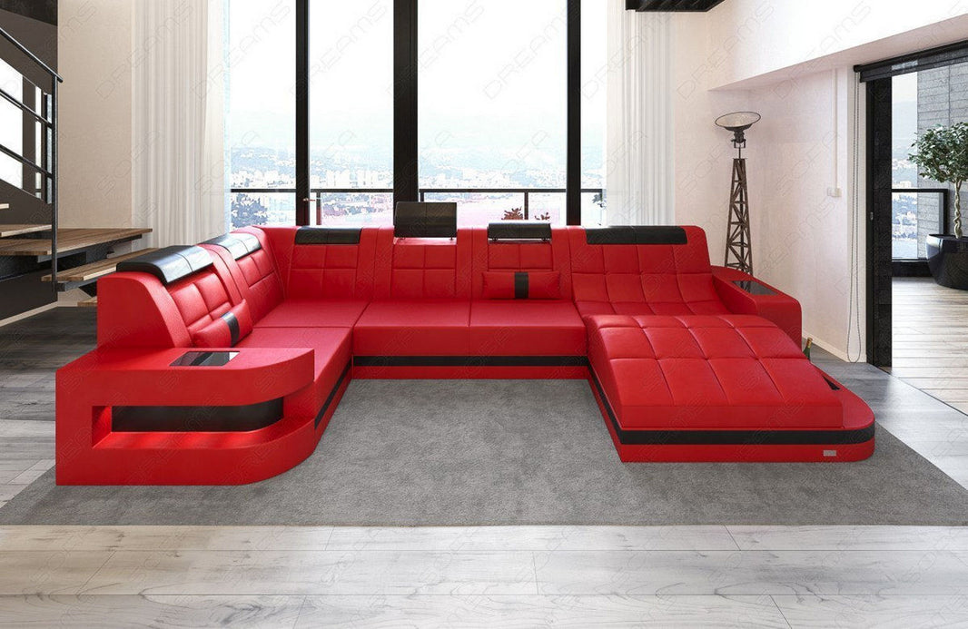 Mini Sofa Relax Wave U-Form in Leder