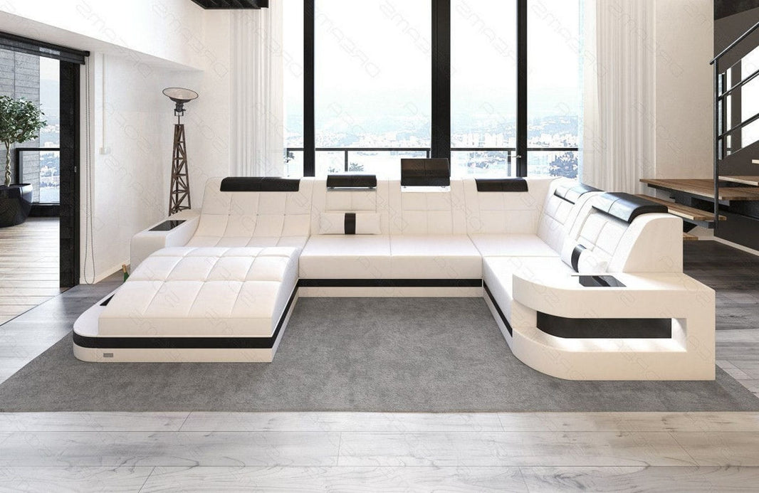 Mini Sofa Relax Wave U-Form in Leder