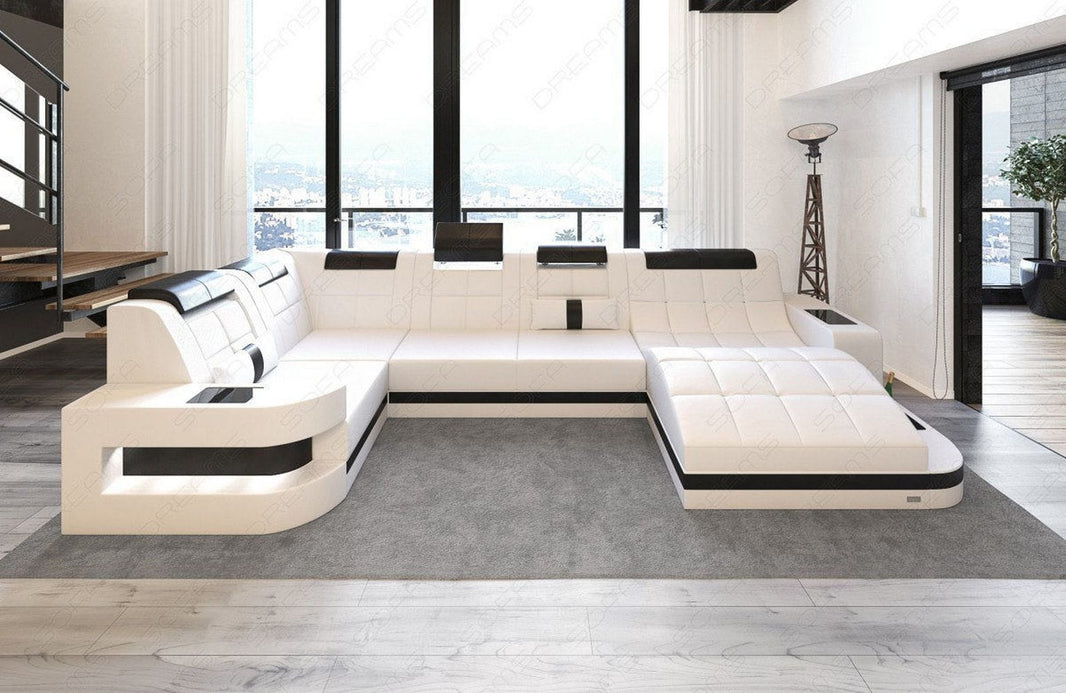 Mini Sofa Relax Wave U-Form in Leder