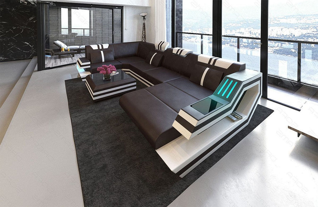 Wohnlandschaft Ravenna U-Form in Leder