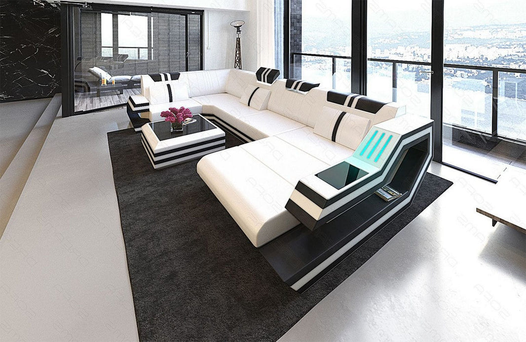 Wohnlandschaft Ravenna U-Form in Leder
