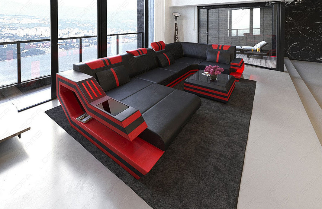 Wohnlandschaft Ravenna U-Form in Leder