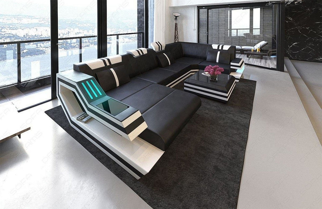 Wohnlandschaft Ravenna U-Form in Leder