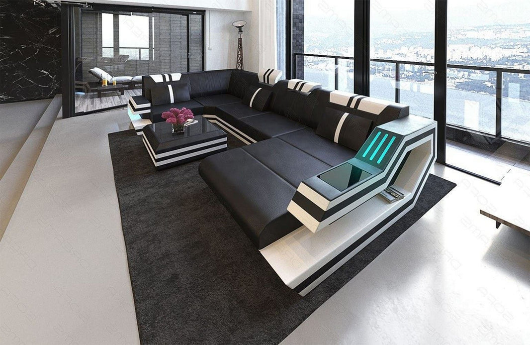 Wohnlandschaft Ravenna U-Form in Leder
