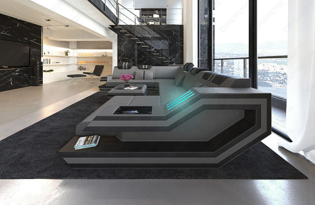 XXL Wohnlandschaft Ravenna U-Form aus Leder