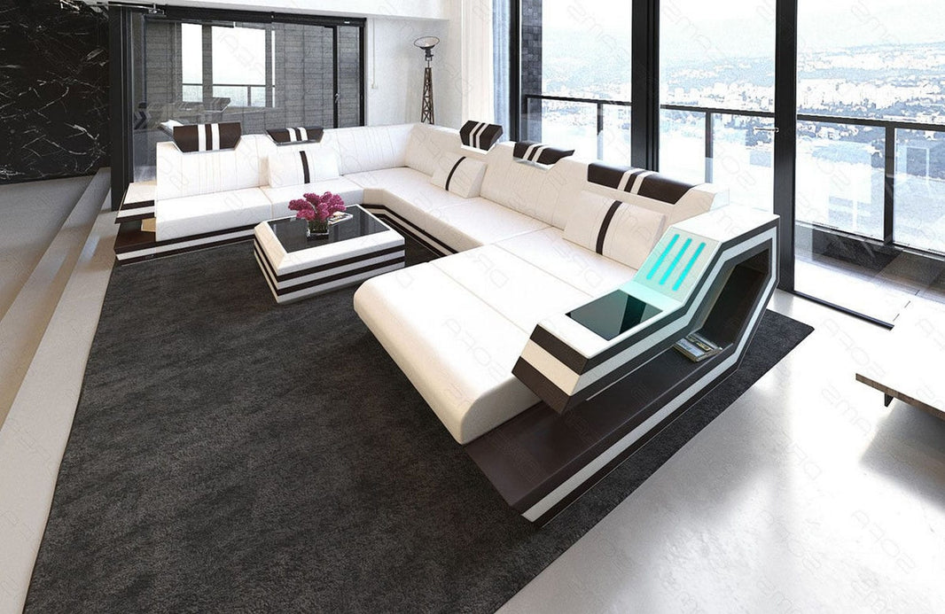 XXL Wohnlandschaft Ravenna U-Form aus Leder