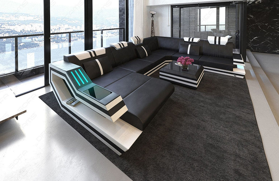 XXL Wohnlandschaft Ravenna U-Form aus Leder