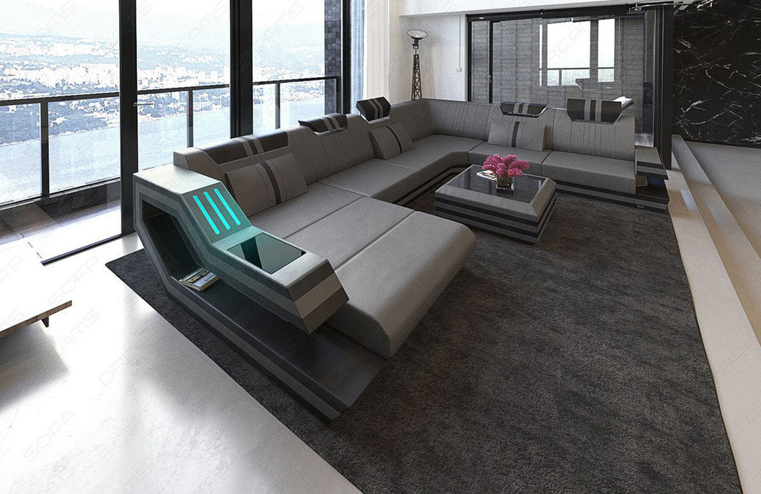 XXL Wohnlandschaft Ravenna U-Form aus Leder
