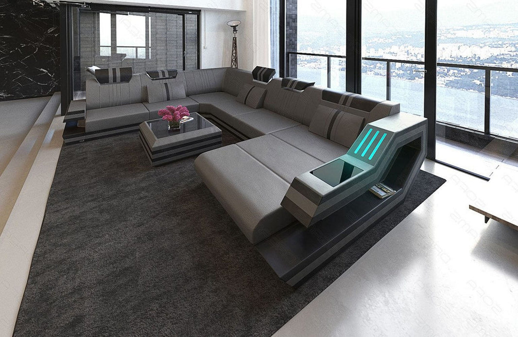 XXL Wohnlandschaft Ravenna U-Form aus Leder
