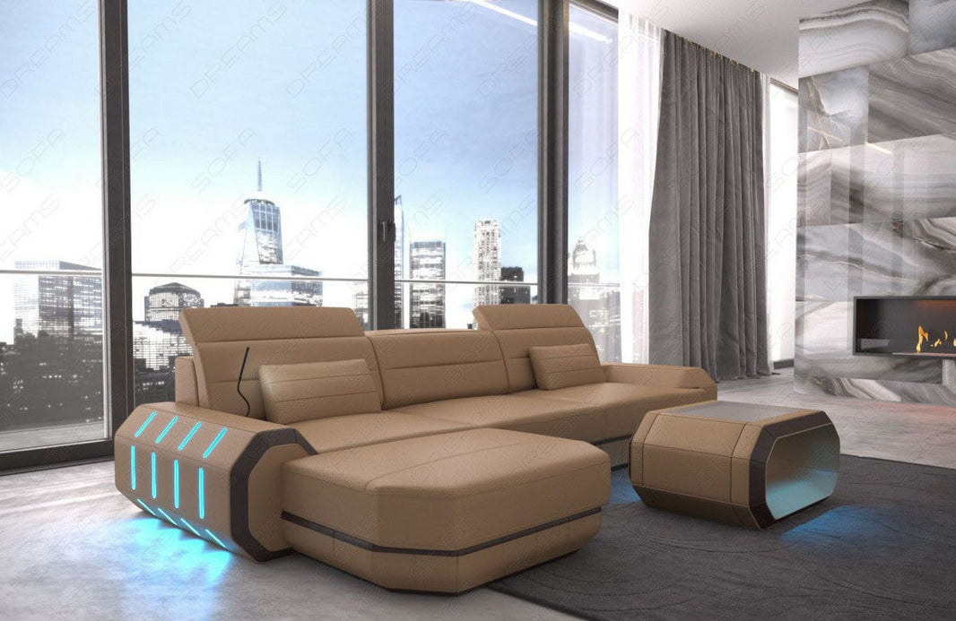 Ecksofa Roma L-Form aus Leder