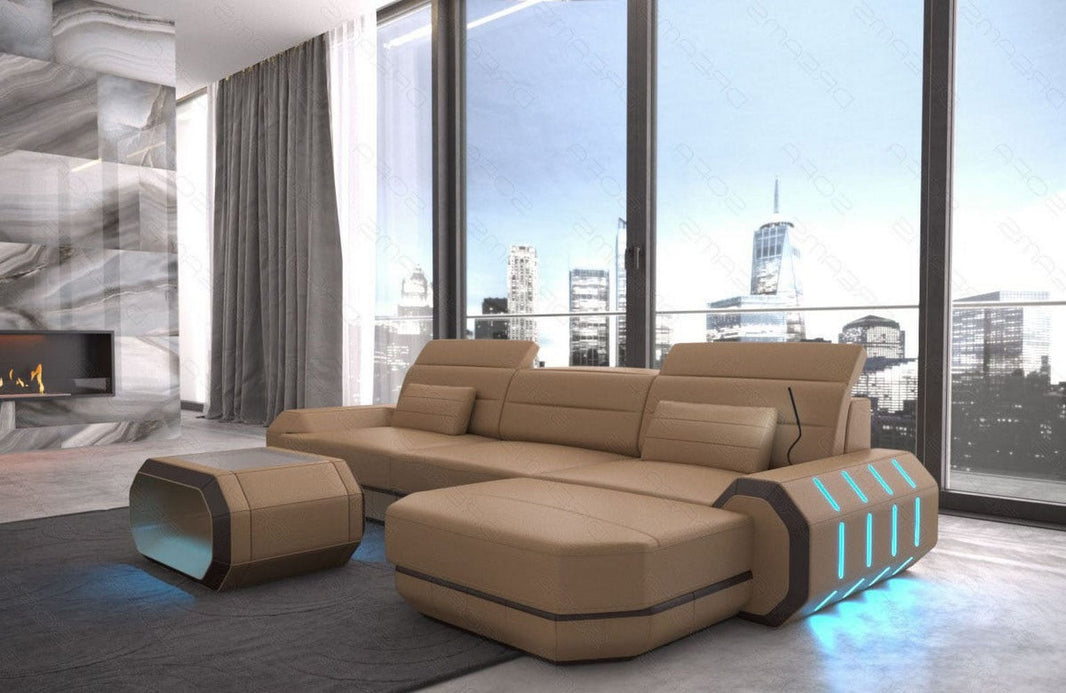 Ecksofa Roma L-Form aus Leder