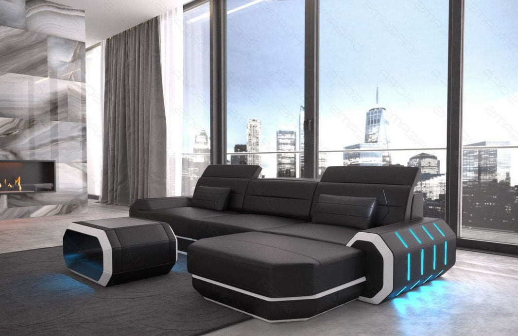 Ecksofa Roma L-Form aus Leder