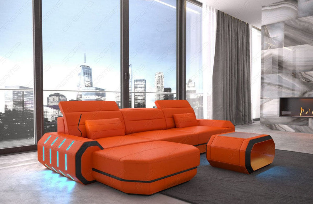 Ecksofa Roma L-Form aus Leder