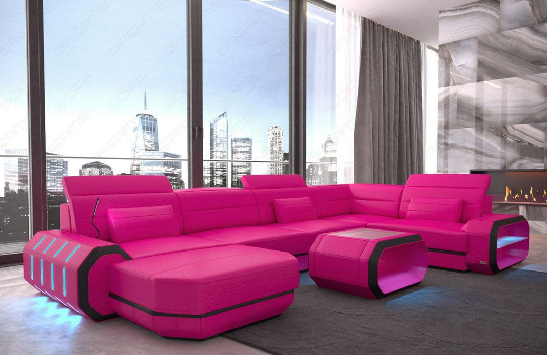 Wohnlandschaft Roma XL U-Form in Leder