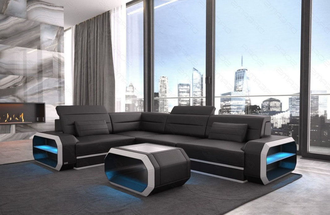 Couch Verona L-Form in Leder