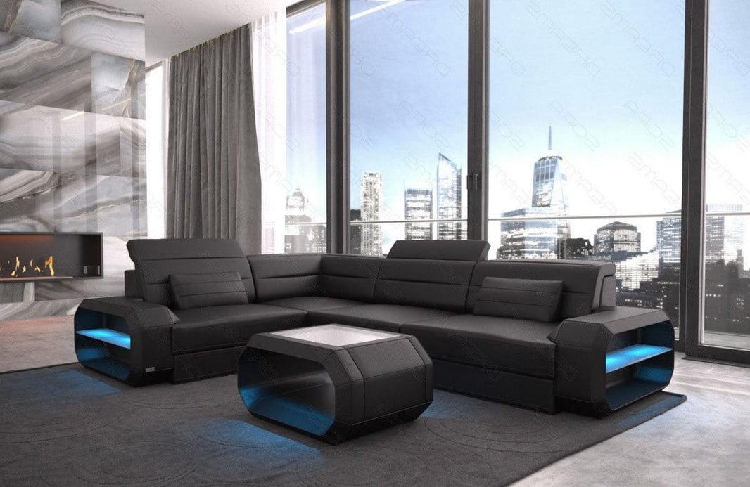 Couch Verona L-Form in Leder