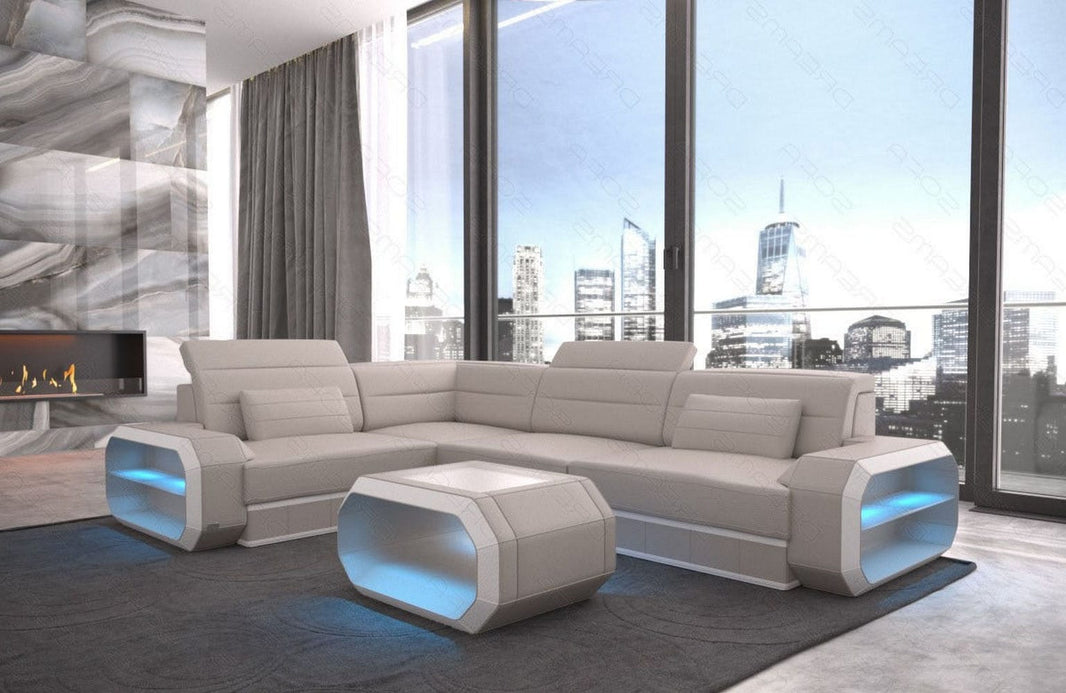 Couch Verona L-Form in Leder