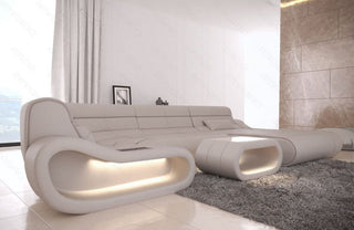 Wohnlandschaft Concept U-Form aus Leder beige