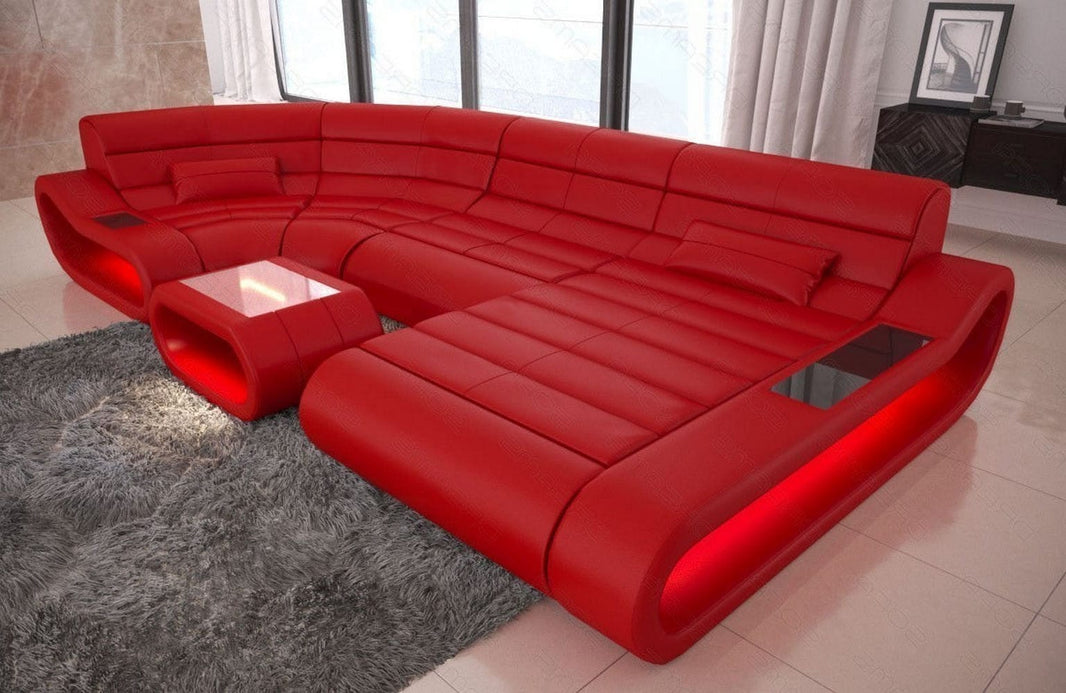 Wohnlandschaft Concept U-Form aus Leder