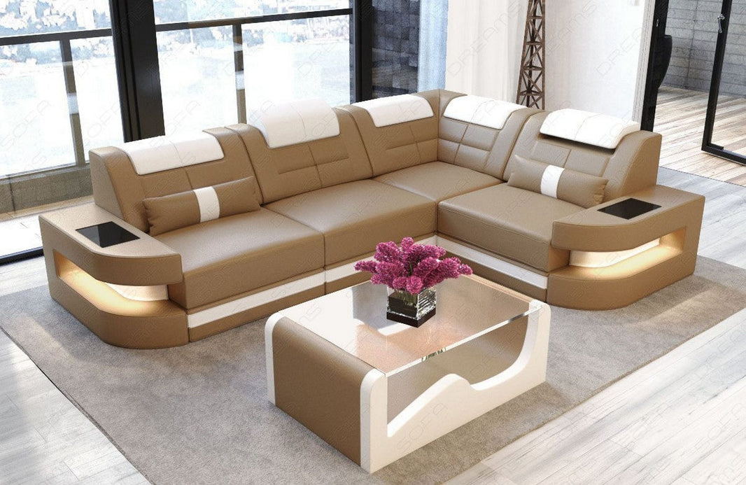 Ecksofa Como L-Form in Leder