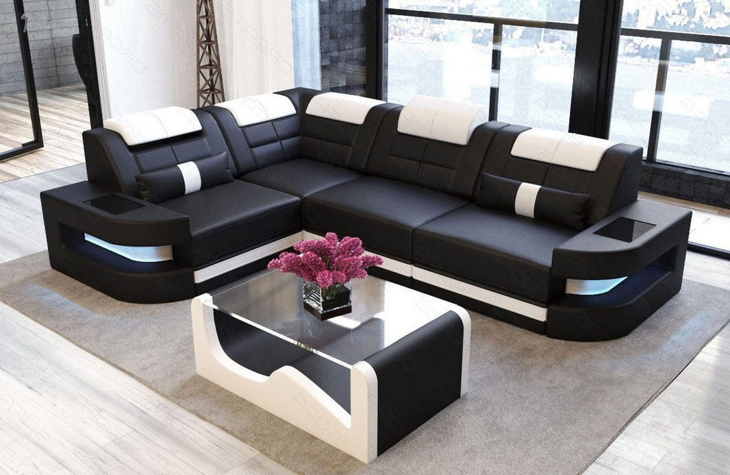 Ecksofa Como L-Form in Leder