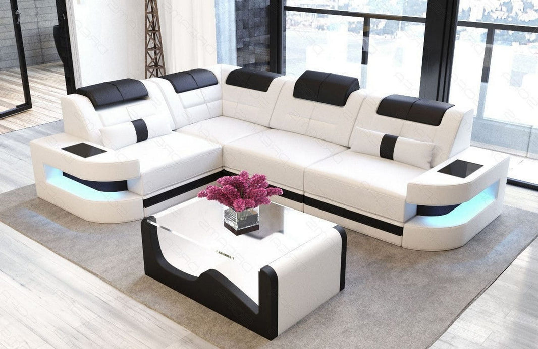 Ecksofa Como L-Form in Leder