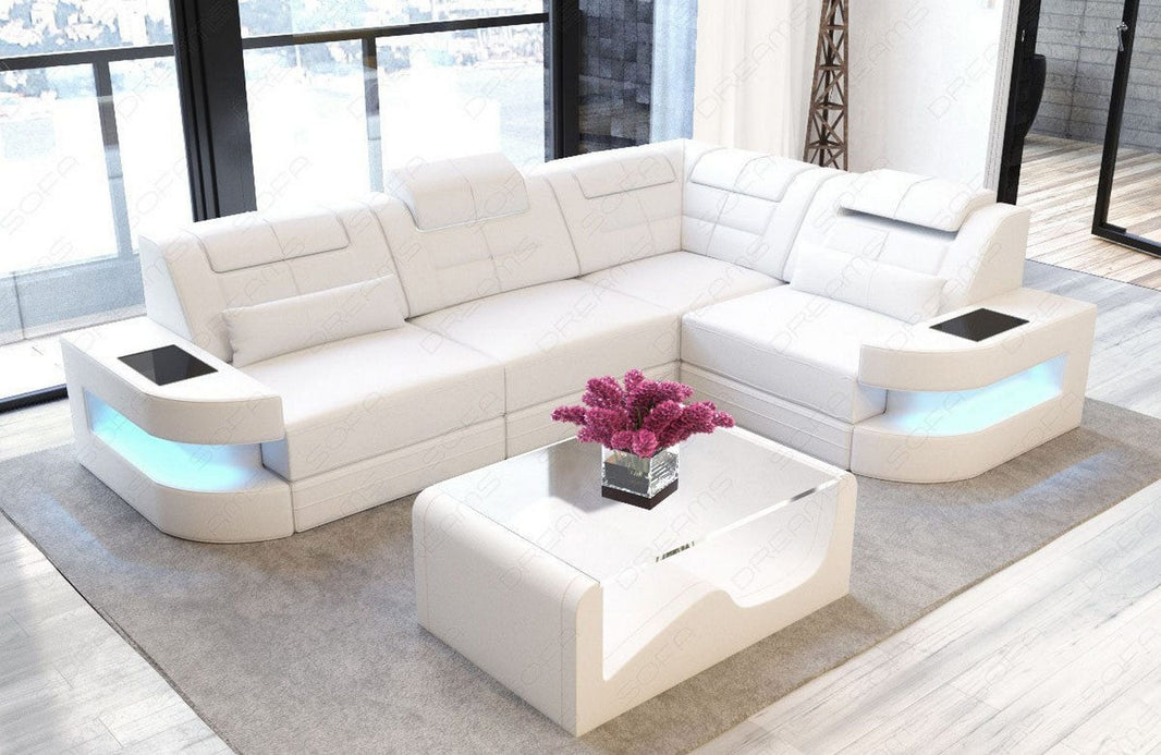 Ecksofa Como L-Form in Leder