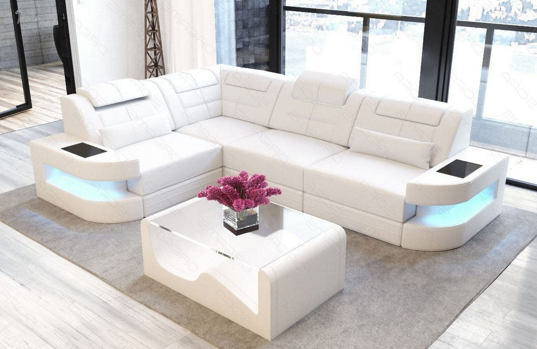 Ecksofa Como L-Form in Leder