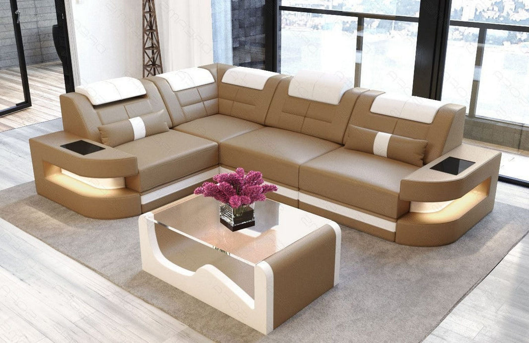 Ecksofa Como L-Form in Leder