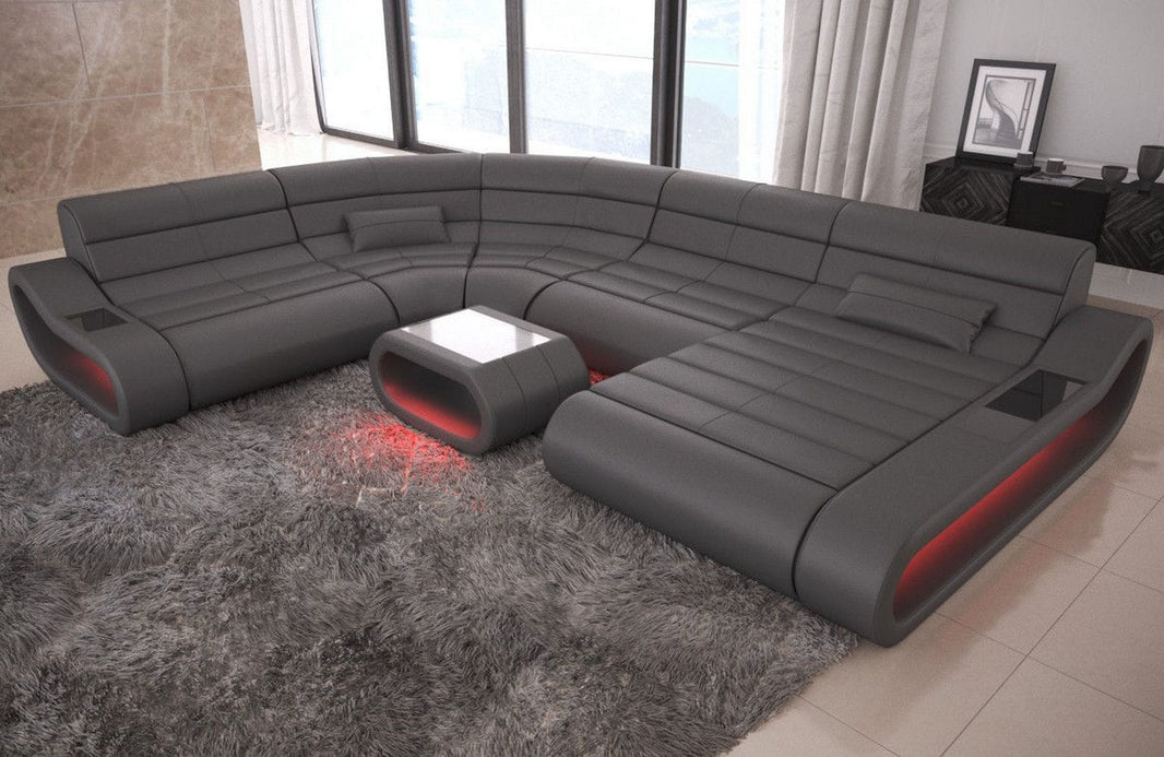 XXL Wohnlandschaft Concept U-Form in Leder