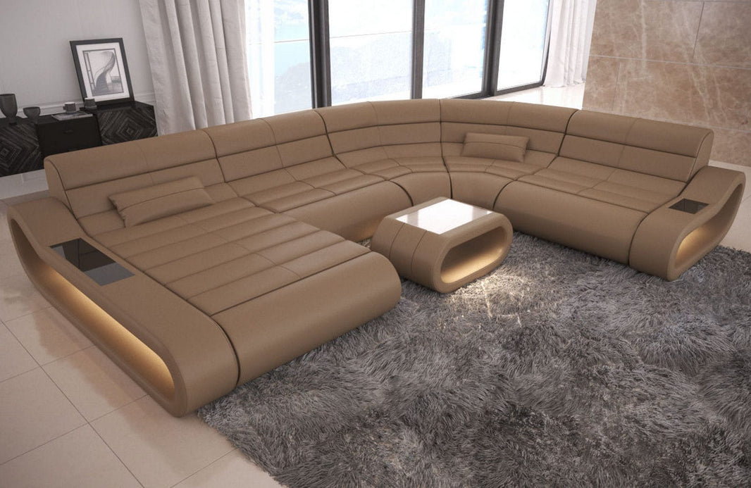 XXL Wohnlandschaft Concept U-Form in Leder