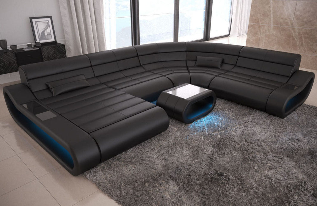 XXL Wohnlandschaft Concept U-Form in Leder