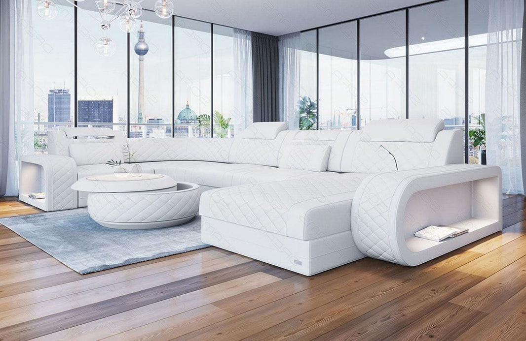 Mini Wohnlandschaft Berlin U-Form aus Leder