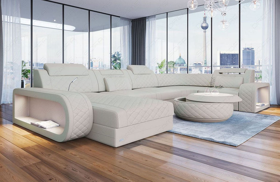 Mini Wohnlandschaft Berlin U-Form aus Leder