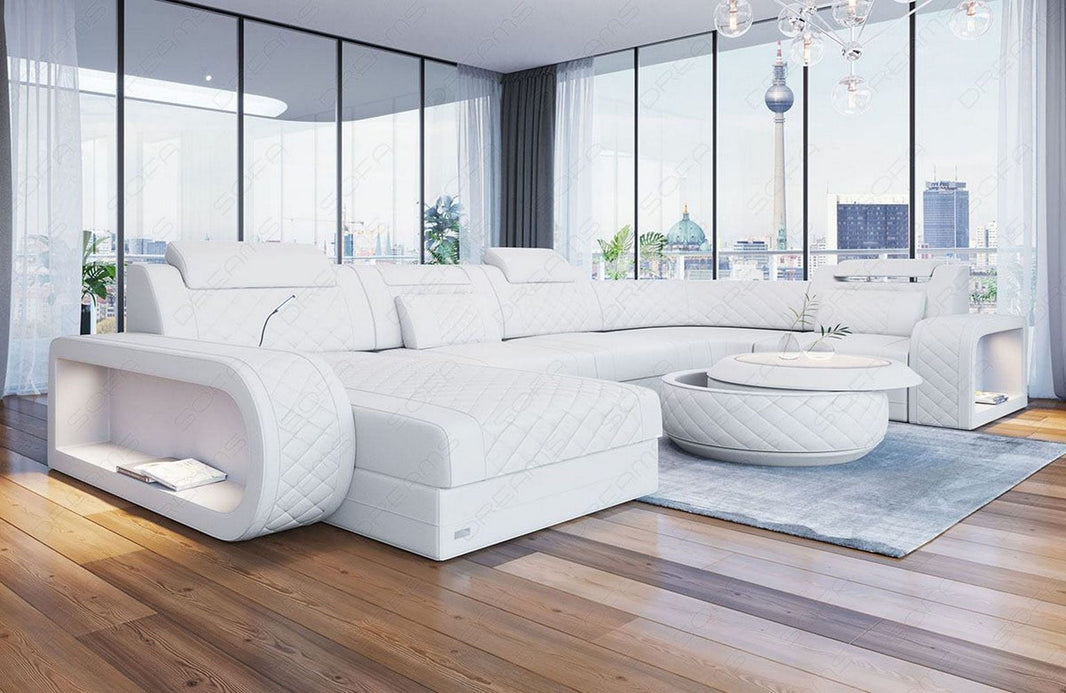 Mini Wohnlandschaft Berlin U-Form aus Leder