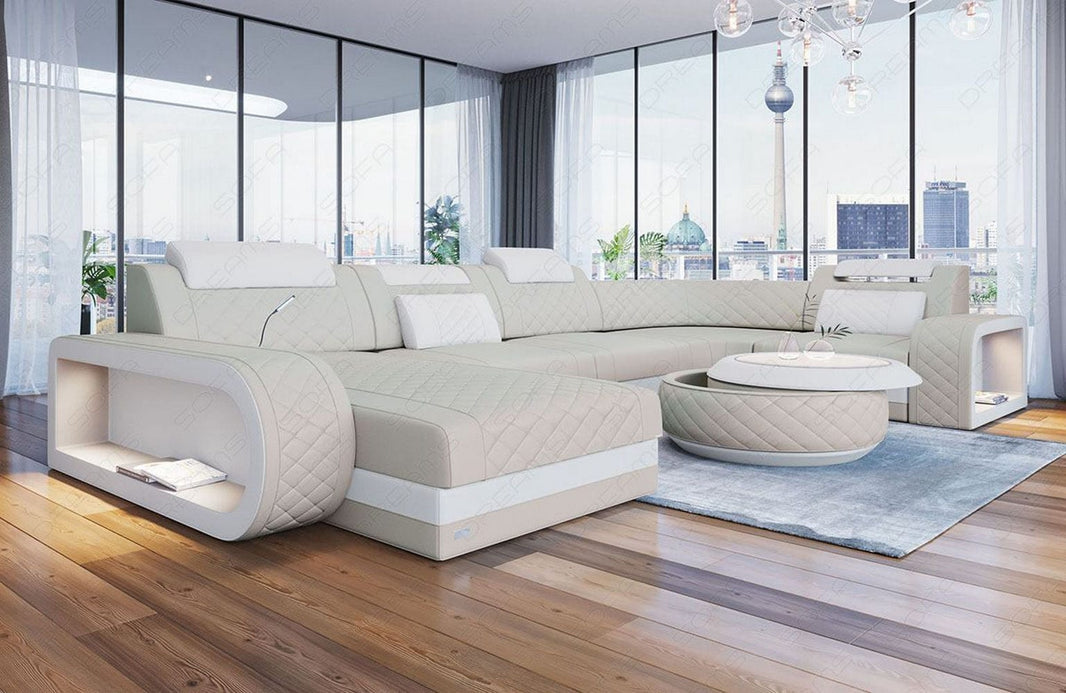 Mini Wohnlandschaft Berlin U-Form aus Leder