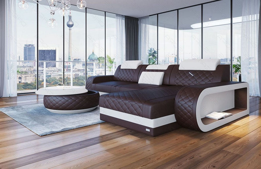 Ecksofa Berlin L-Form in Leder