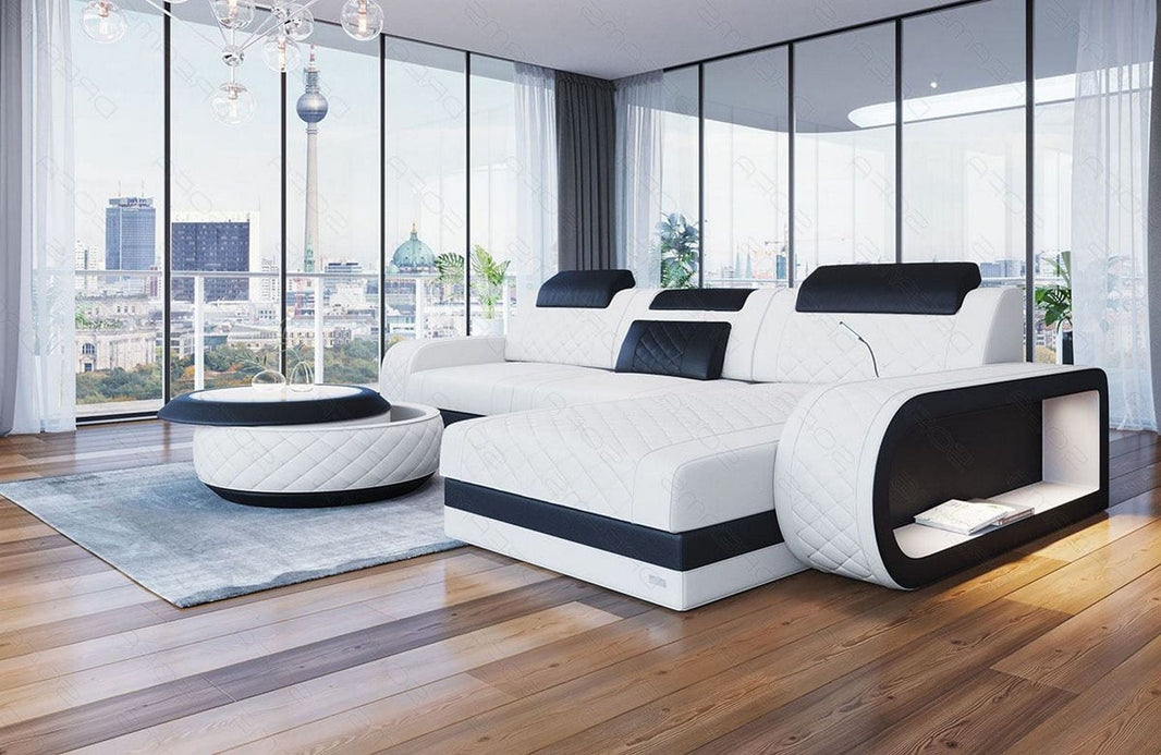 Ecksofa Berlin L-Form in Leder