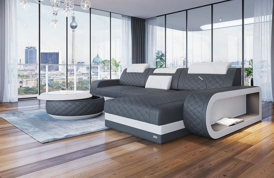 Ecksofa Berlin L-Form in Leder
