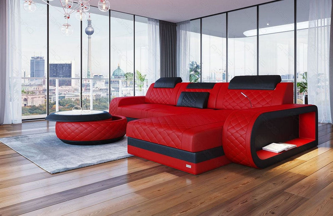 Ecksofa Berlin L-Form in Leder