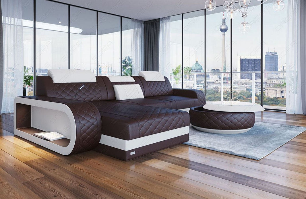 Ecksofa Berlin L-Form in Leder
