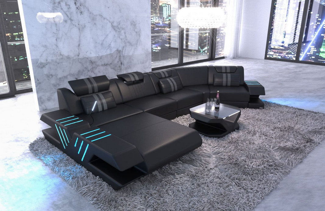 Sofa Venedig C-Form in Leder