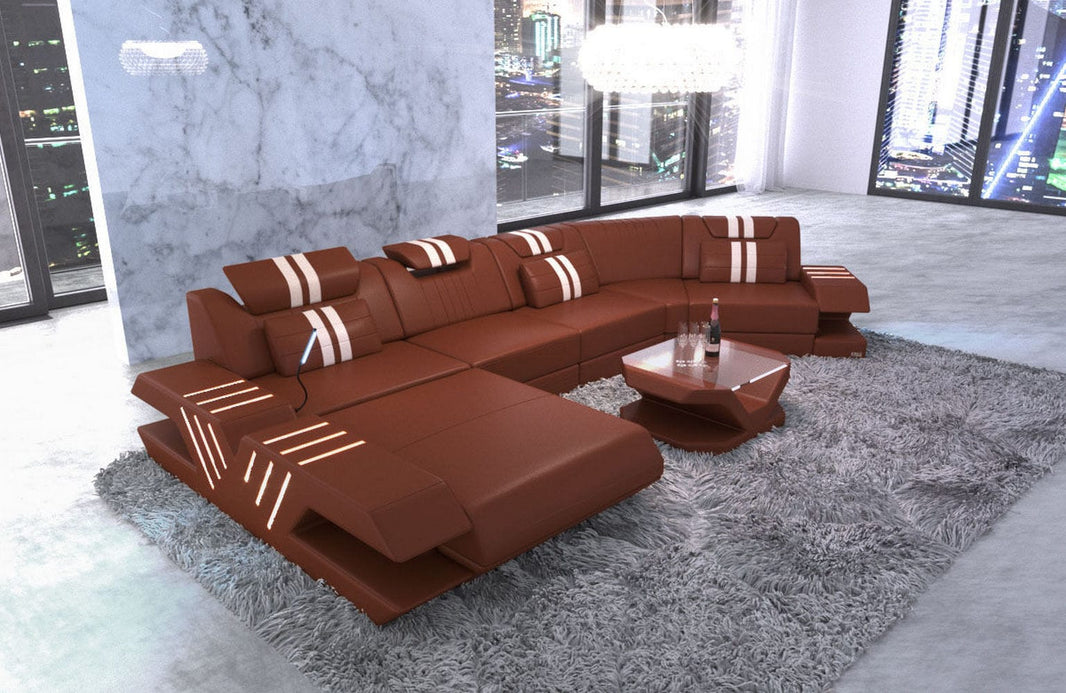 Sofa Venedig C-Form in Leder