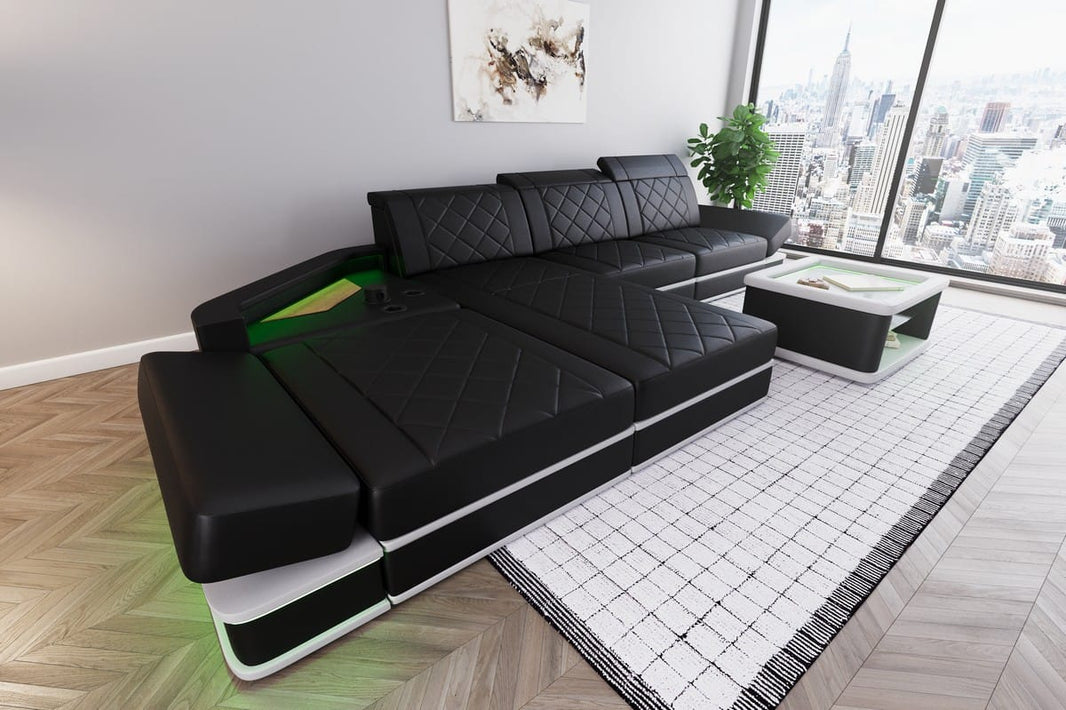 Ecksofa Perugia L-Form aus Leder